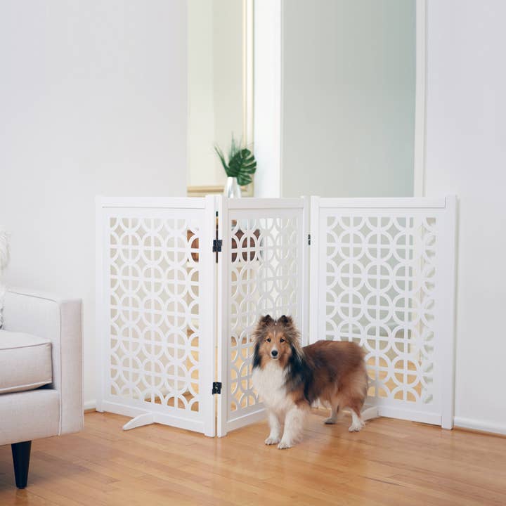 Palm Springs Freestanding Designer Pet Gate for wholesale by Primetime Petz