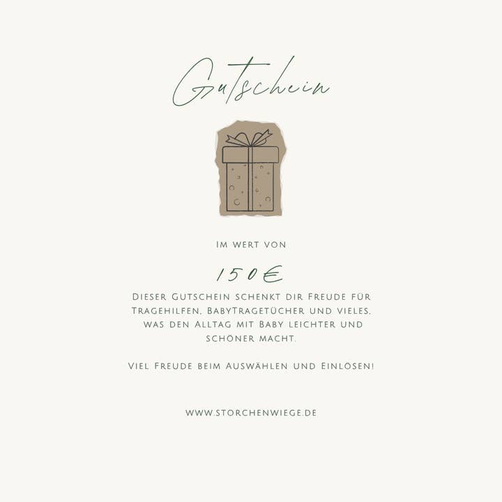Gift voucher 150 € for wholesale by Storchenwiege GmbH & Co. KG