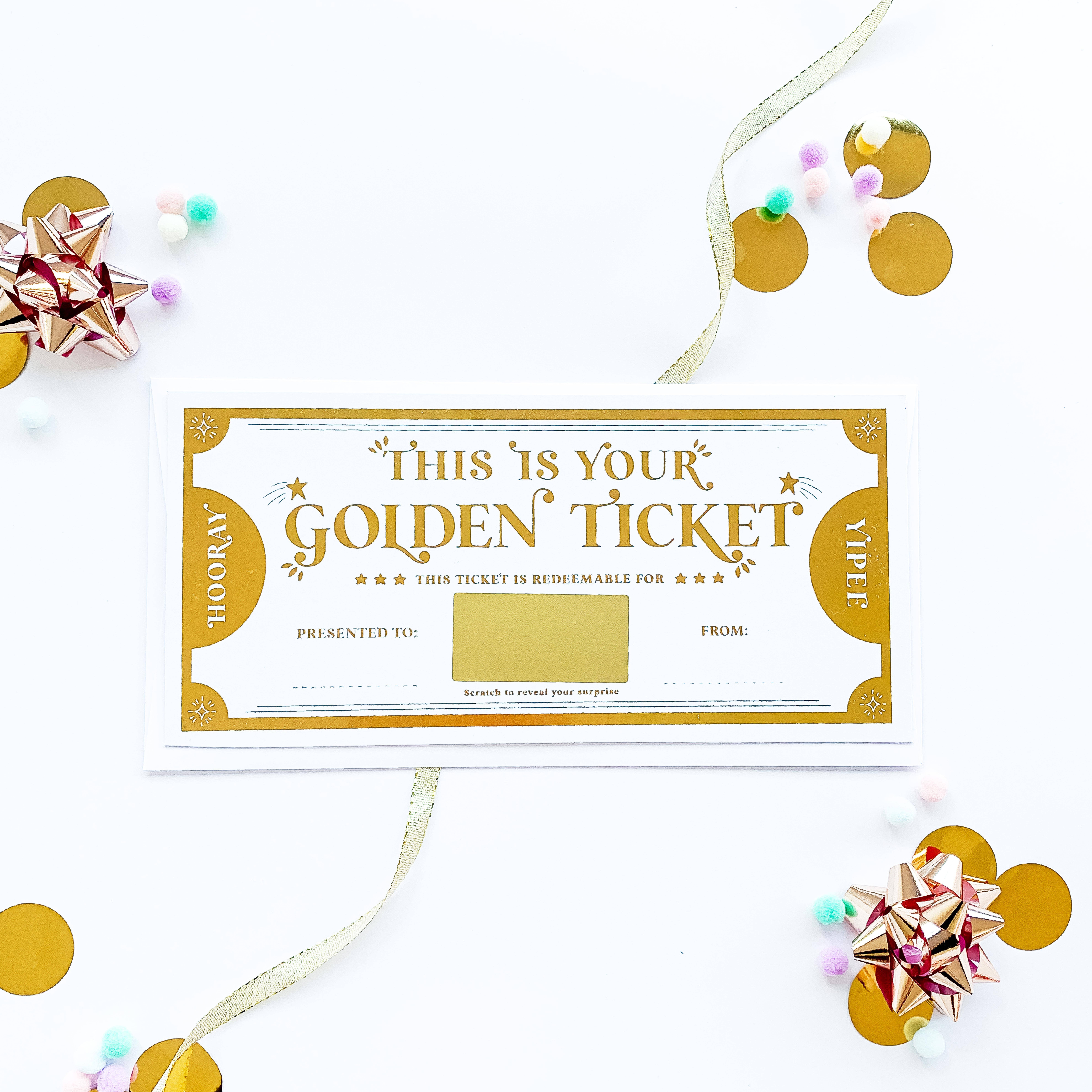 Black Bow Studio - Wholesale Gift Tag - Scratch-off This Is Your Golden Ticket Gift Voucher3