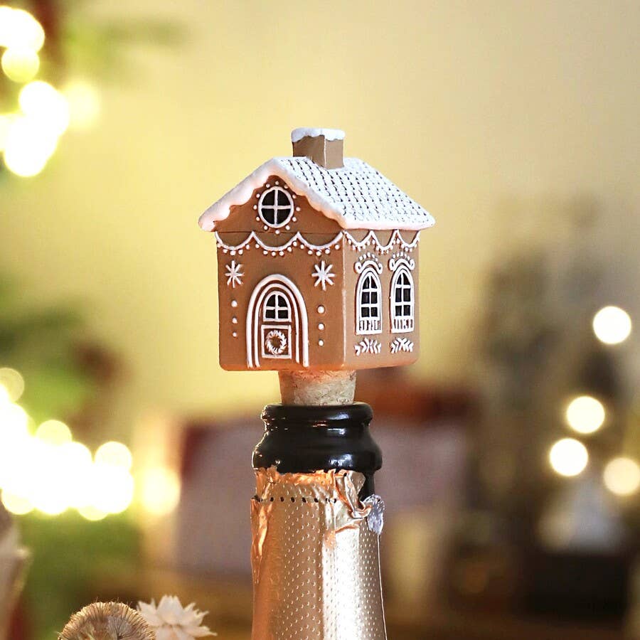 Lisa Angel - Wholesale Wine Stopper - Gingerbread House Cork Bottle Stopper1