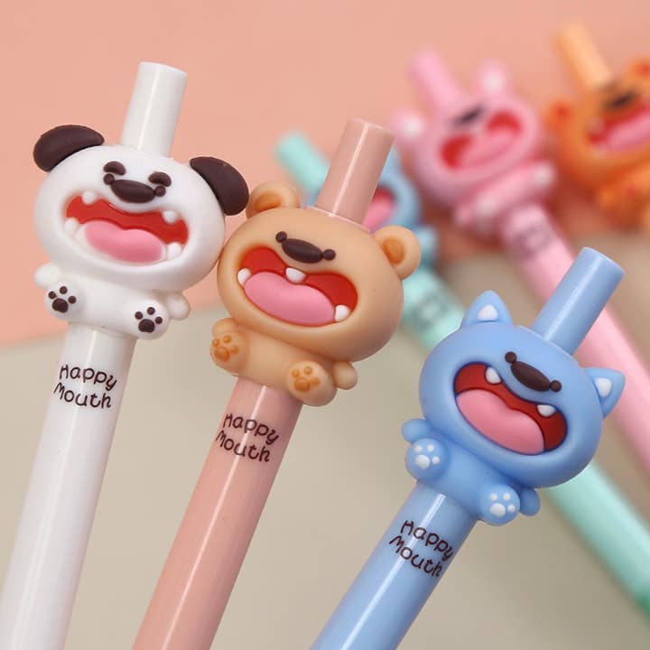22671 Happy Mouth Animals Retractable Gel Pen-36 for wholesale by BCmini