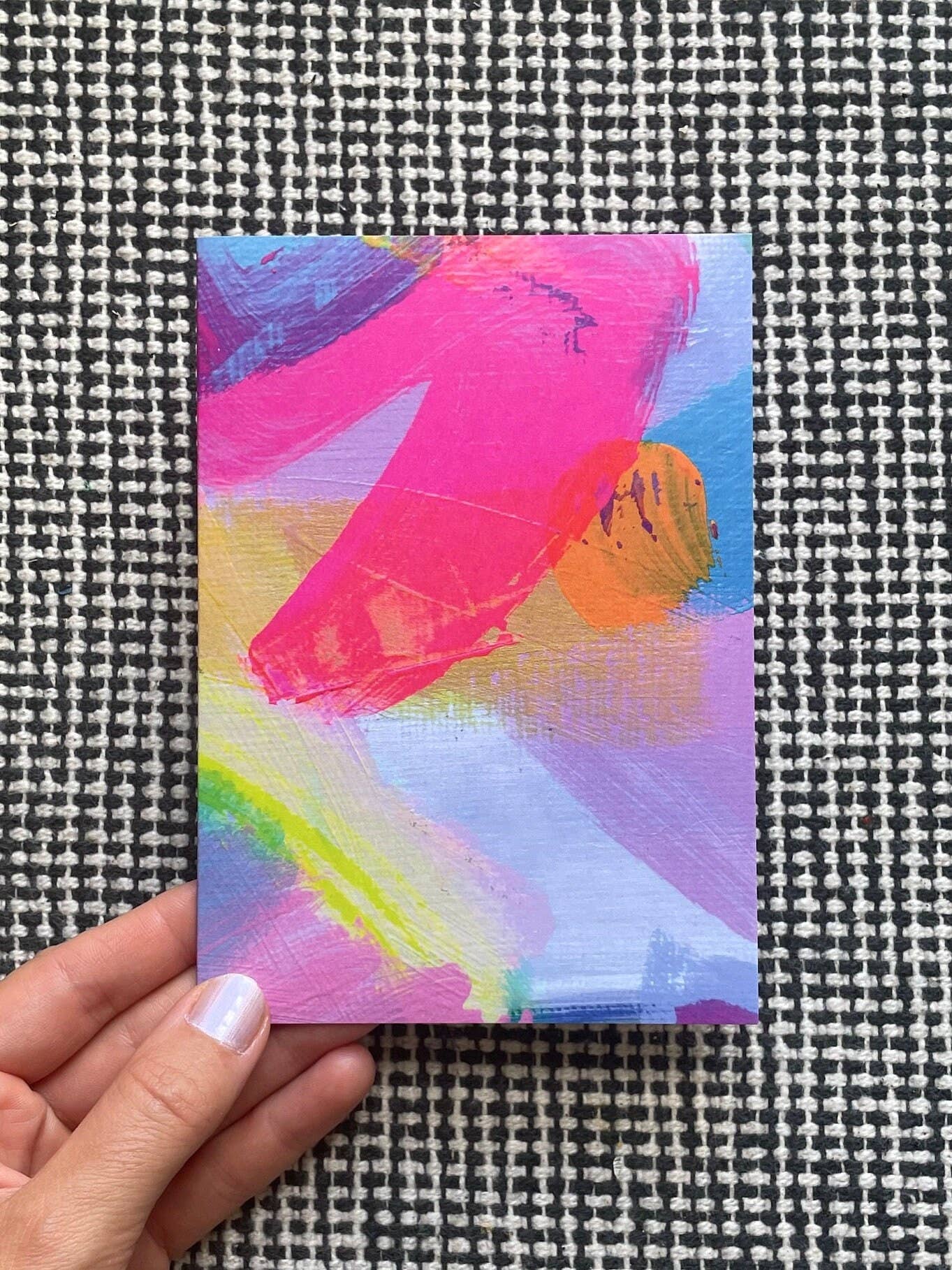 Tarjeta de felicitación abstracta con pincelada rosa para venta al por mayor de Beth Garner