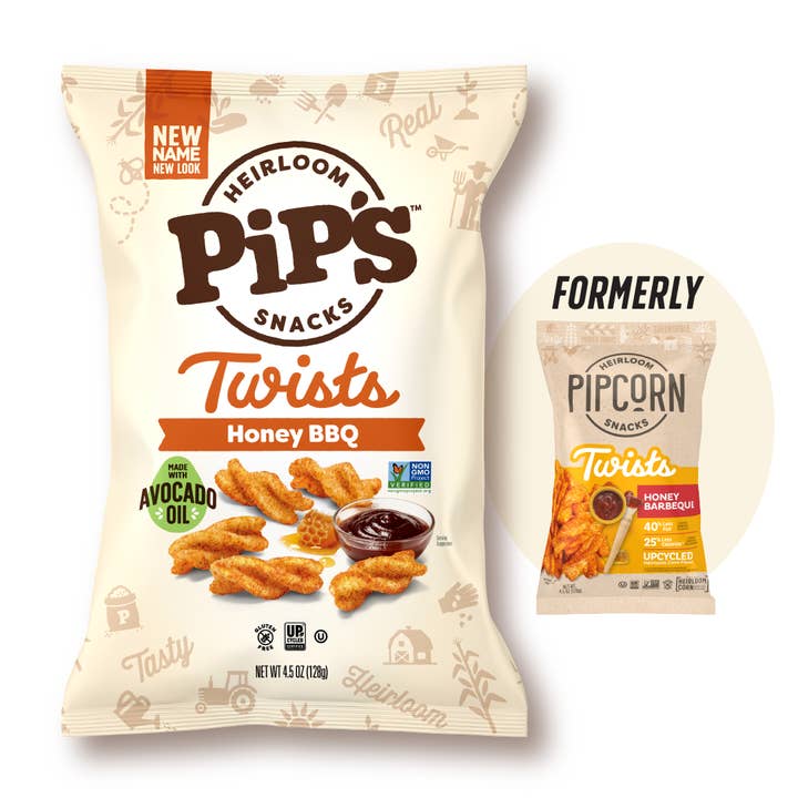 Pip's Heirloom Snacks - Wholesale Puffed Snack - Honey BBQ Twists 4.5 Oz (12 Bags in 1 Case)0