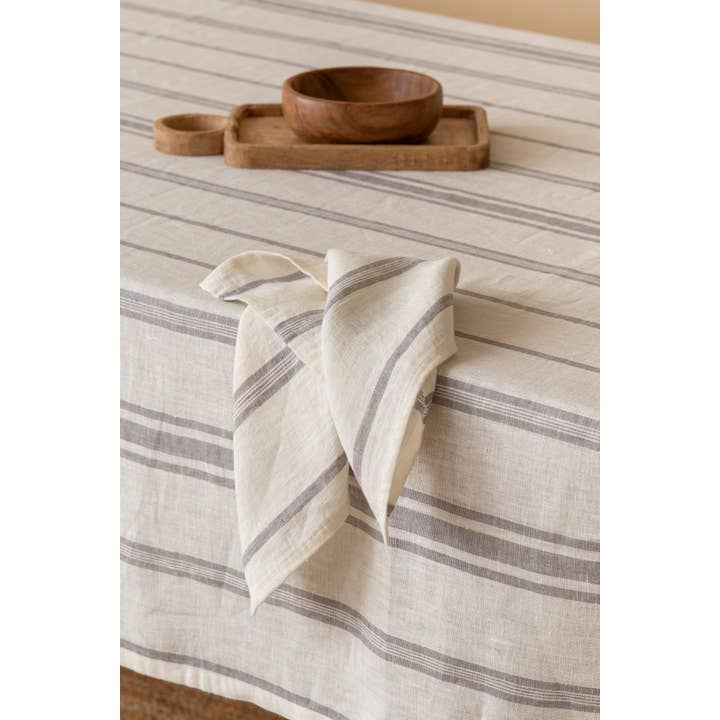 Live Linen - Wholesale Dinner & Cloth Napkin - Pure Denise Linen Napkin – Yarn-Dyed Striped4
