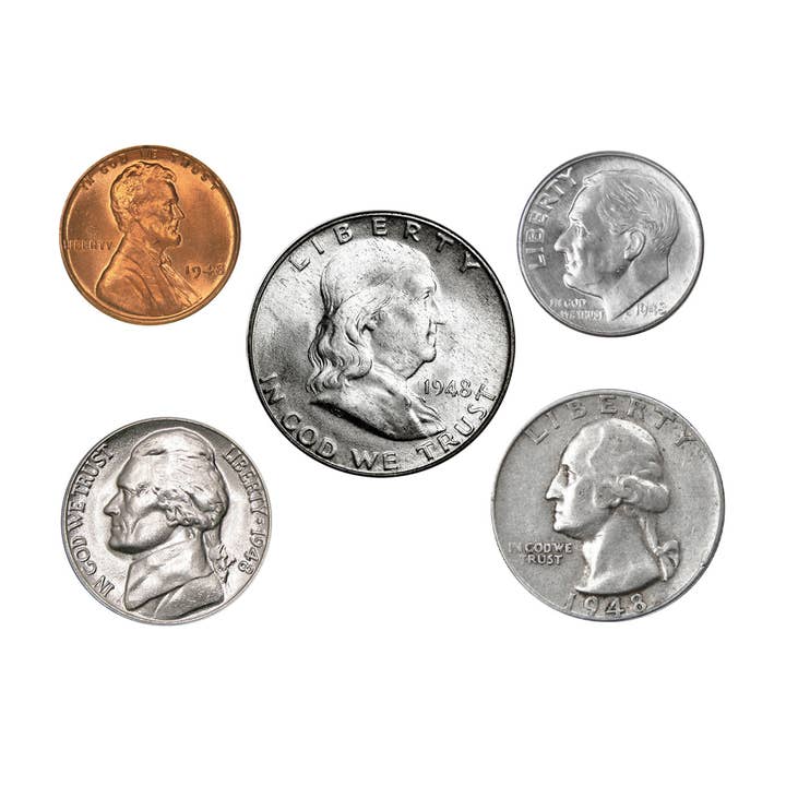 American Coin Treasures - Wholesale Keepsake Coin/Token - Year To Remember 5 Coin Box Set Year 1948
