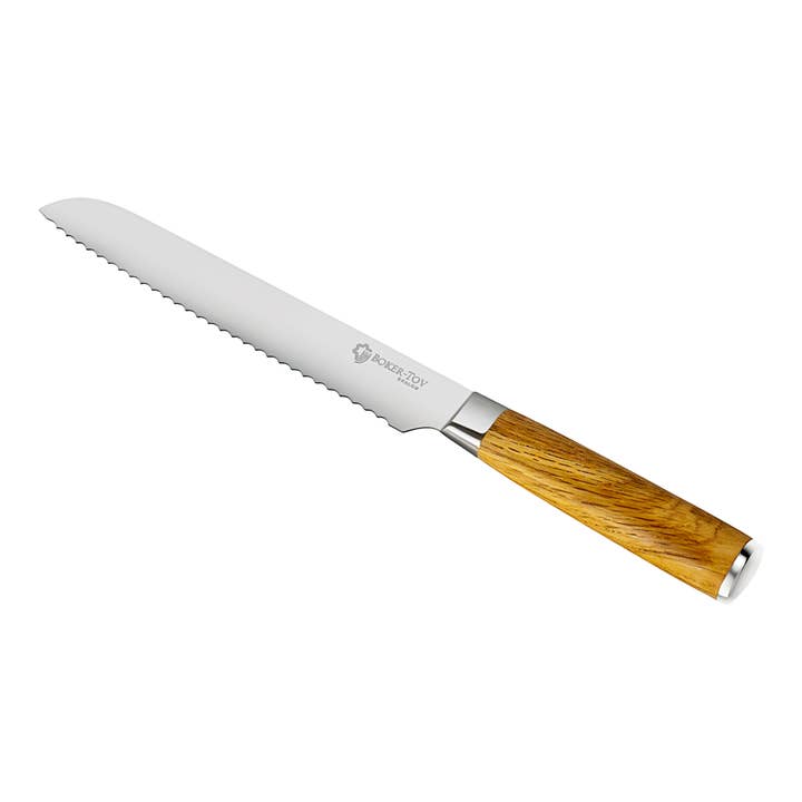 Bread Knife with Weathered Oak Handle for wholesale by Boker-Tov Shalom