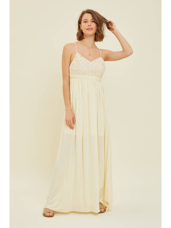 Heyson - Wholesale Dress - Women's - ED5199 CROCHET LACE MAXI DRESS