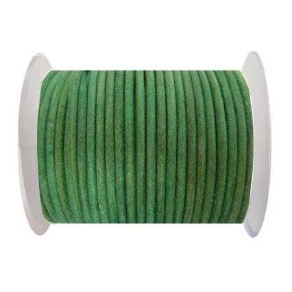 Round Leather Cord - 3mm - SE. Vintage Green for wholesale by Sun Enterprises B.V.