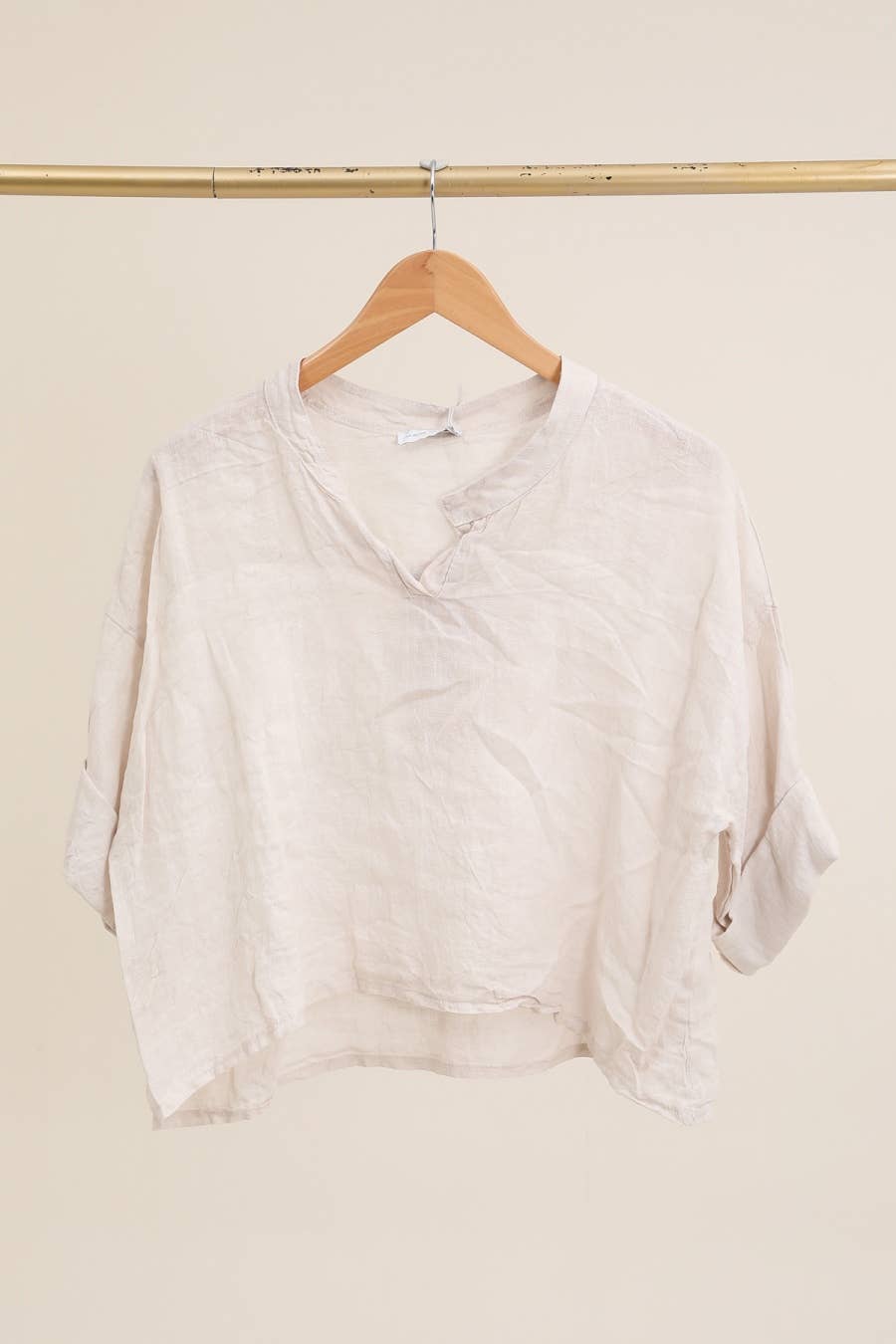 la maison des fibres naturelles - Wholesale Blouse - Dames - Linnen top met v-hals 23100, 100% linnen46