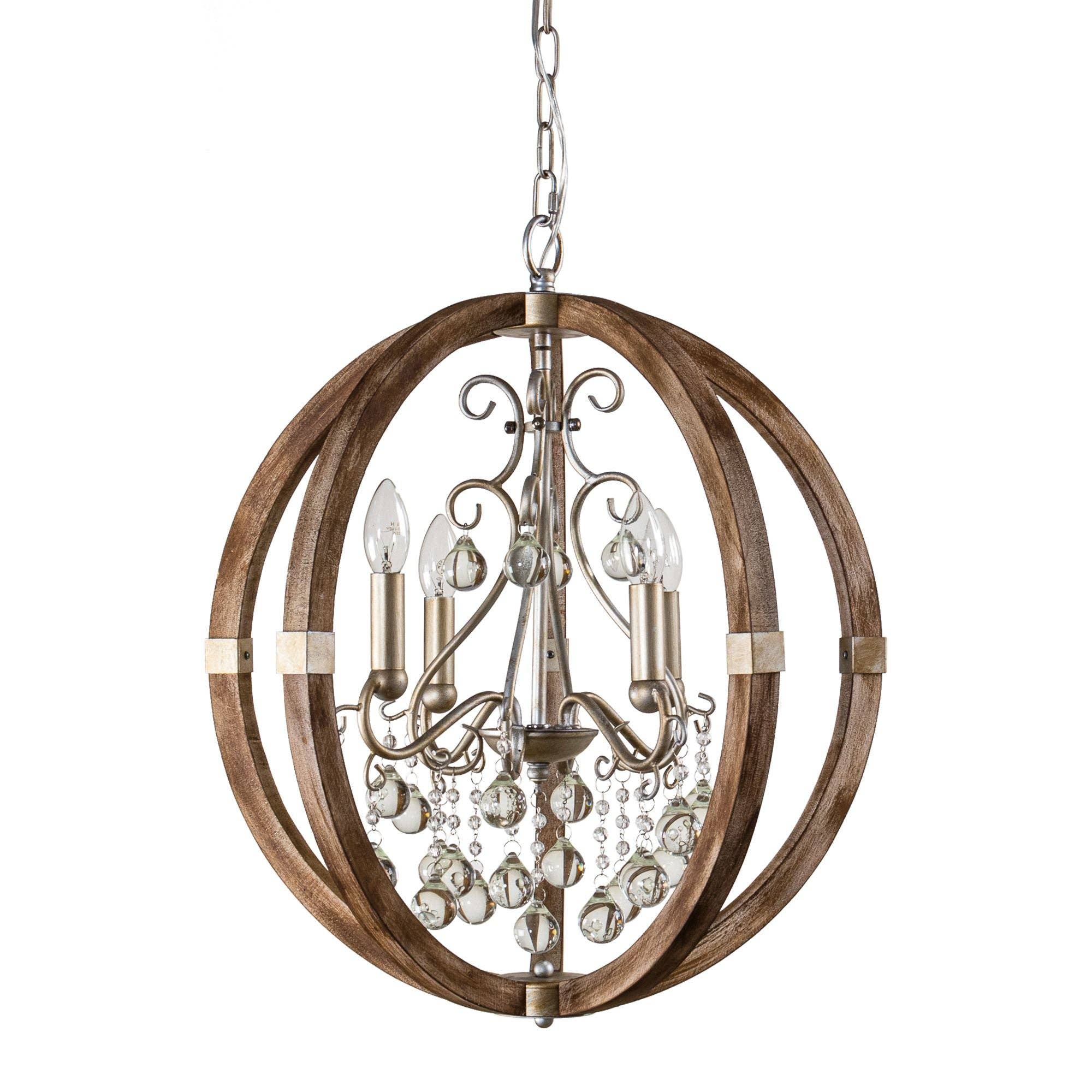 Brio Lighting - Wholesale Chandelier/Hanging Light - Lusteria Rustic Brown 4-Light Caged Pendant Light13