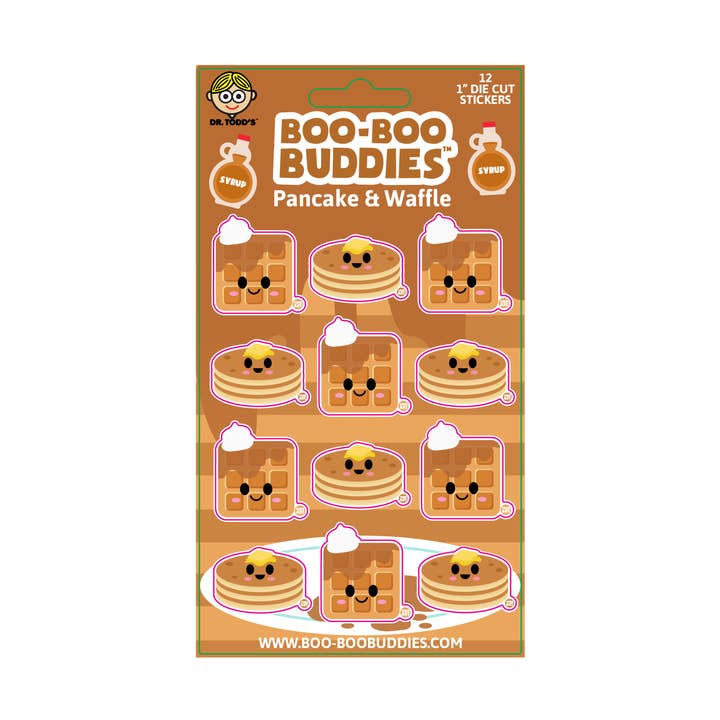 Boo Boo Buddies® Pannenkoek & Wafel Stickervel – Verzameling voor wholesale door Boo Boo Buddies