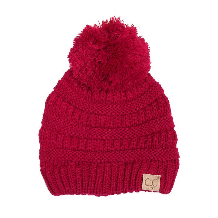 Hana - Wholesale Beanie - Kids - C.C Kids Solid Knit Pom Beanie17
