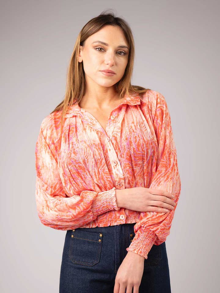 Blusa plissettata IZMIR per la vendita all'ingrosso da parte di Zibi London