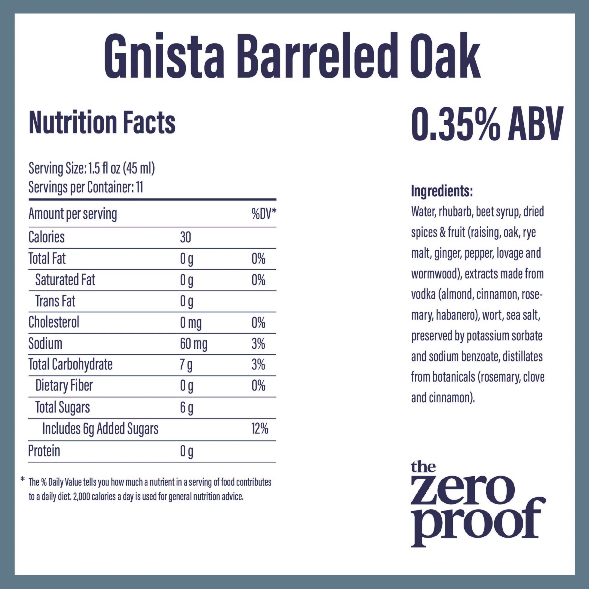The Zero Proof - Wholesale Non-Alcoholic Spirits/Wine/Beer - Gnista Barreled Oak (500 ml bottle)5