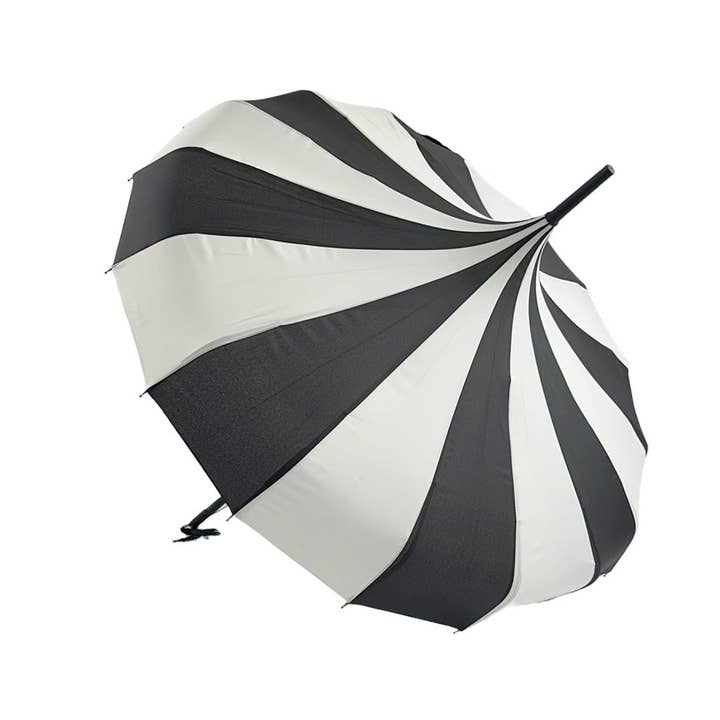Soake - Wholesale Umbrella - Women's - Boutique CLASSIC Pagoda Umbrella Black and Cream1