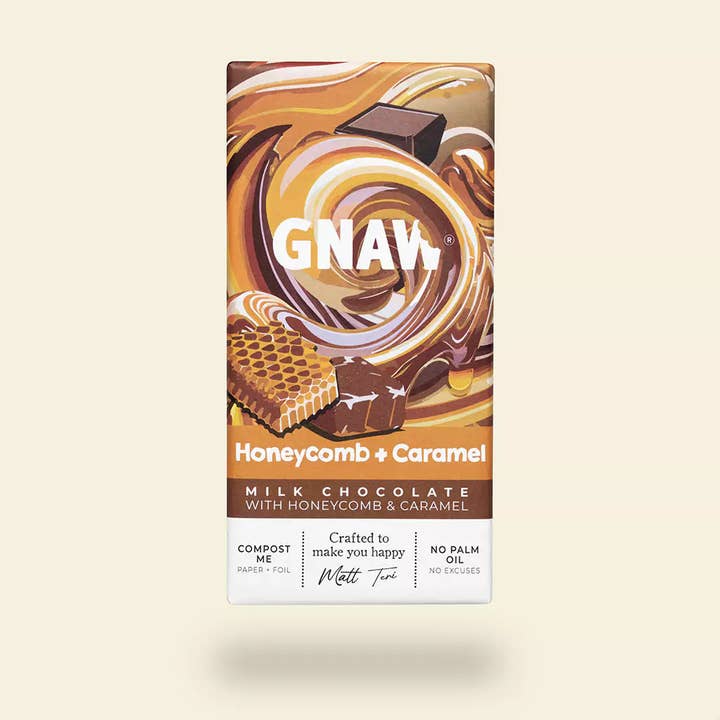 GNAW Chocolate – wholesale Chocolate bar – Honeycomb & Caramel - Milk Chocolate Bar3