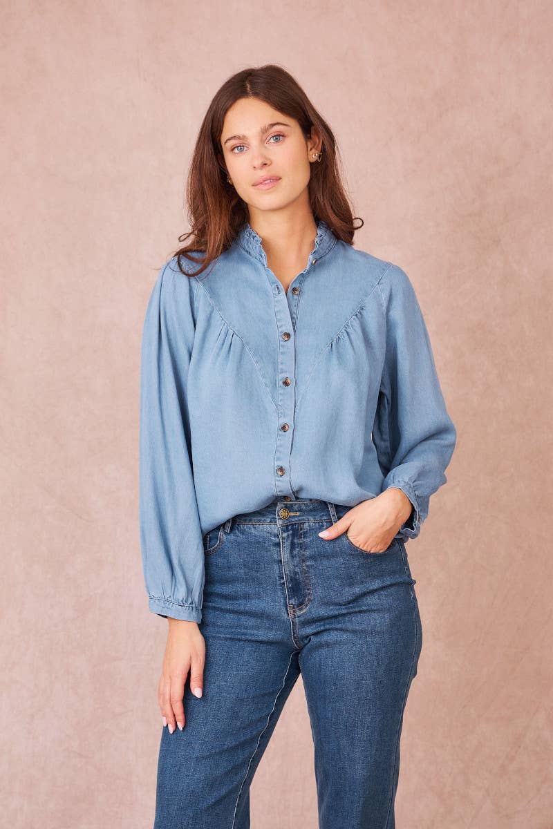 Calie Paris - Vendita all'ingrosso Camicia - Donna - THERESE – Blusa in Tencel e Cotone0