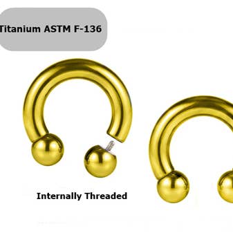 TITAN - Hästskoformad ring, nässeptumring, guldpläterad för wholesale av Bodytrend