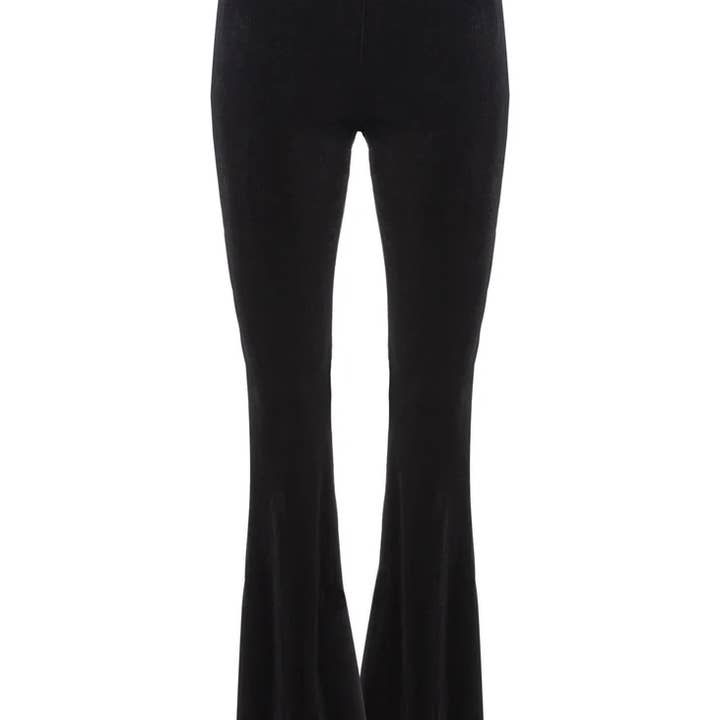 Pantalon évasé à pattes d'éléphant en velours noir Boho pour la vente par Pretty Attitude Clothing - EU