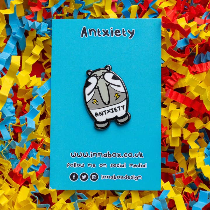 Antxiety Enamel Pin - Anxiety for wholesale by Innabox Ltd