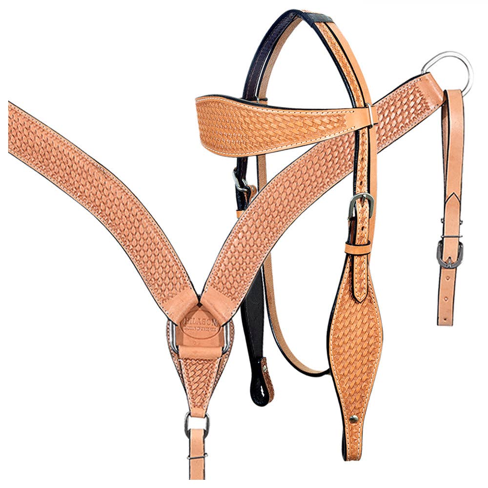 HILASON - Wholesale Horseback Riding Gear - HILASON Western Horse Headstall Breast Collar Set Tack Genuine American Leather | For Horses Headstalls215