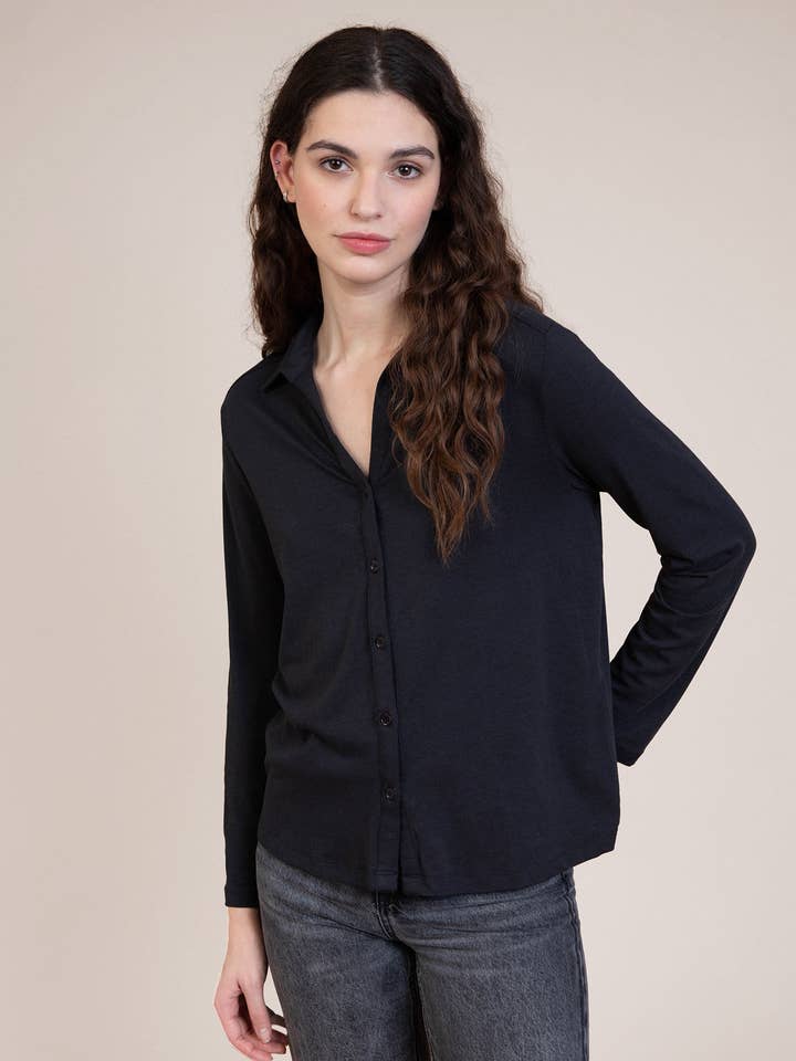 T-SHIRT DELTYA ébano por atacado de Maison Anje