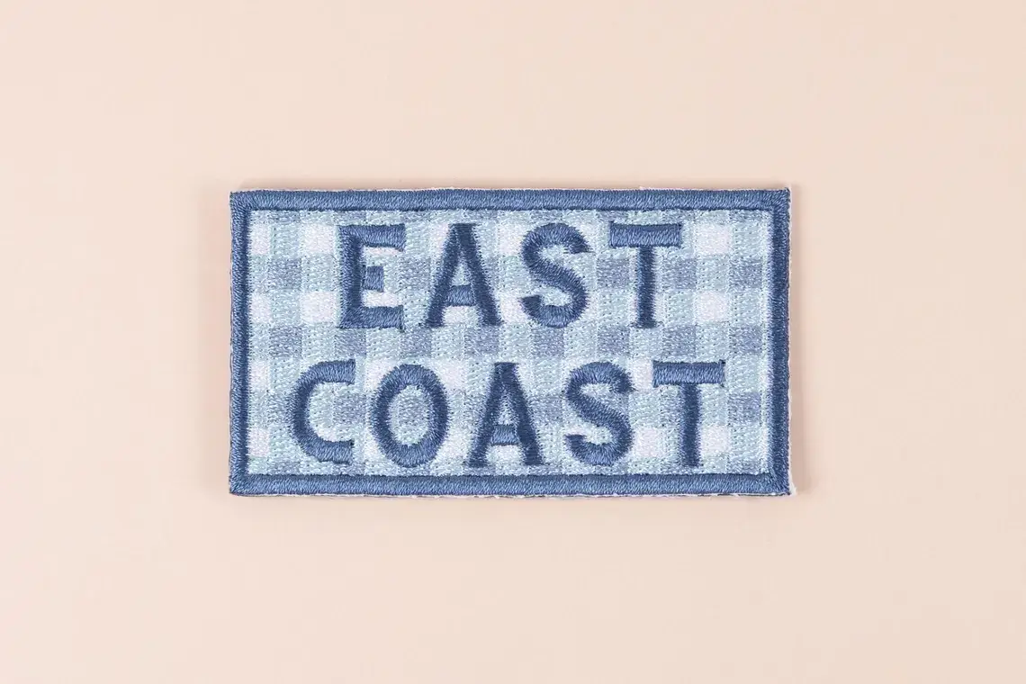 Field Trip Threads - Wholesale Patch - East Coast Patch Blue Gingham Embroidered Iron-On Coastal1