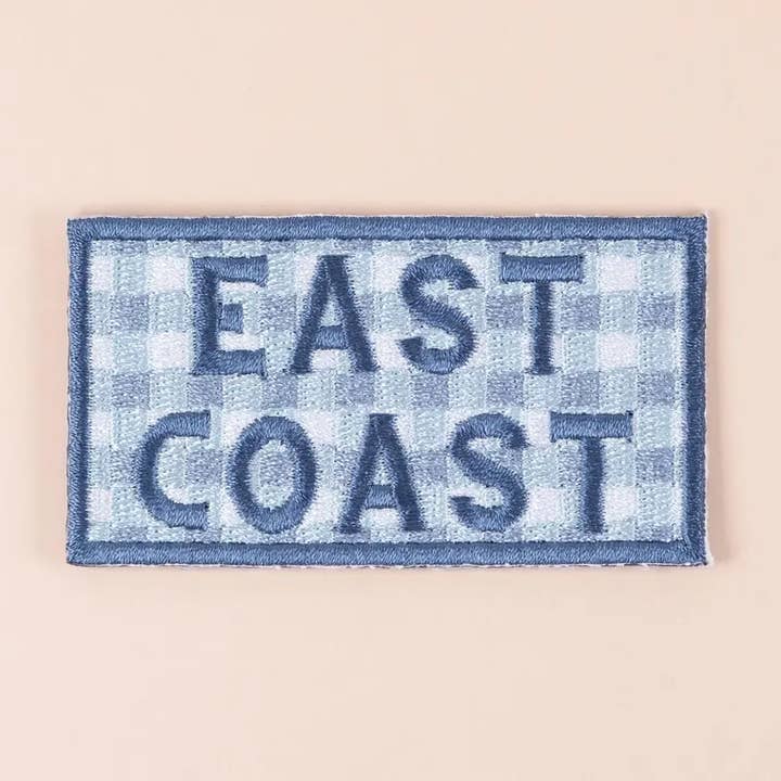 Field Trip Threads - Wholesale Patch - East Coast Patch Blue Gingham Embroidered Iron-On Coastal1
