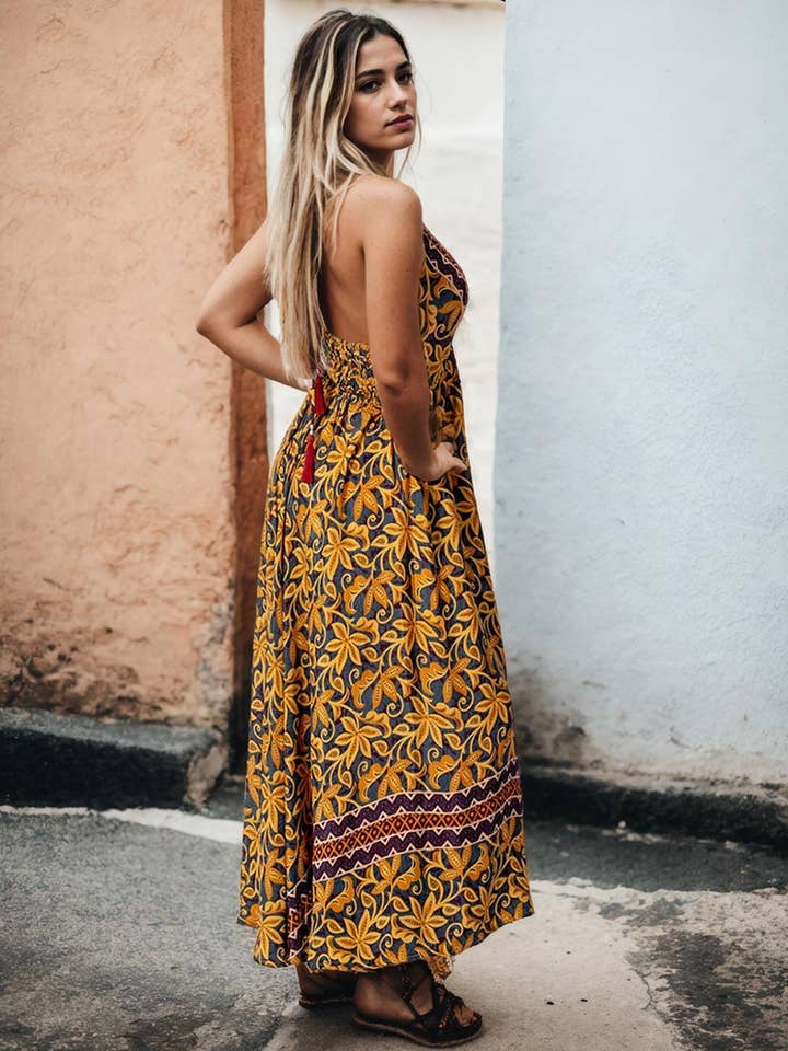 KM2030D - Open Back Long Dress for wholesale by Kimago Look