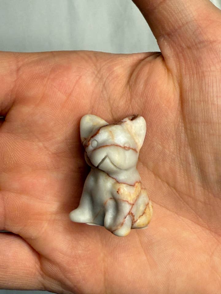 Rode Ader Jaspis Boston Terriër voor wholesale door Chaotic Crystal Chick Co.