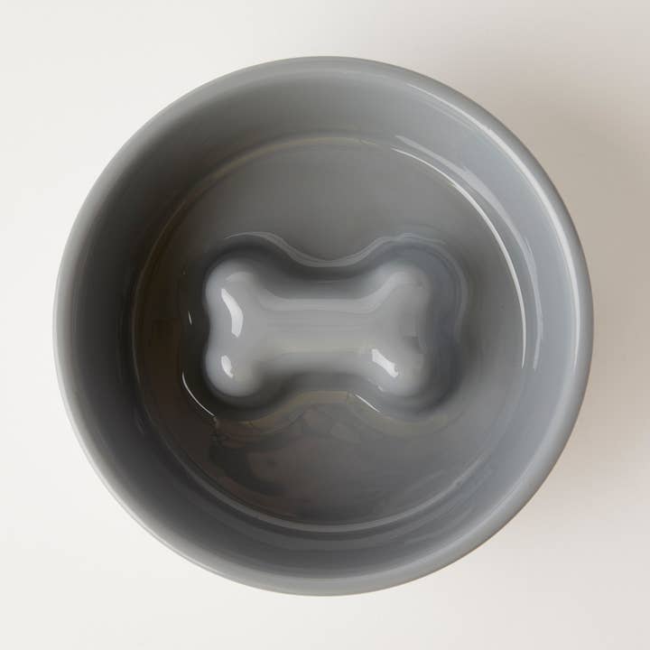 Ciotola Bone Slow Feeder grigia (tre misure) per la vendita all'ingrosso da parte di Jax & Bones