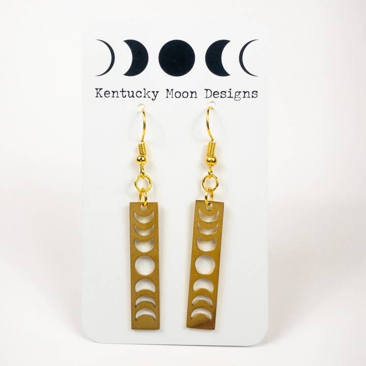 Guld Moon fase Bar boheme dingle øreringe for engroshandel hos Kentucky Moon Designs