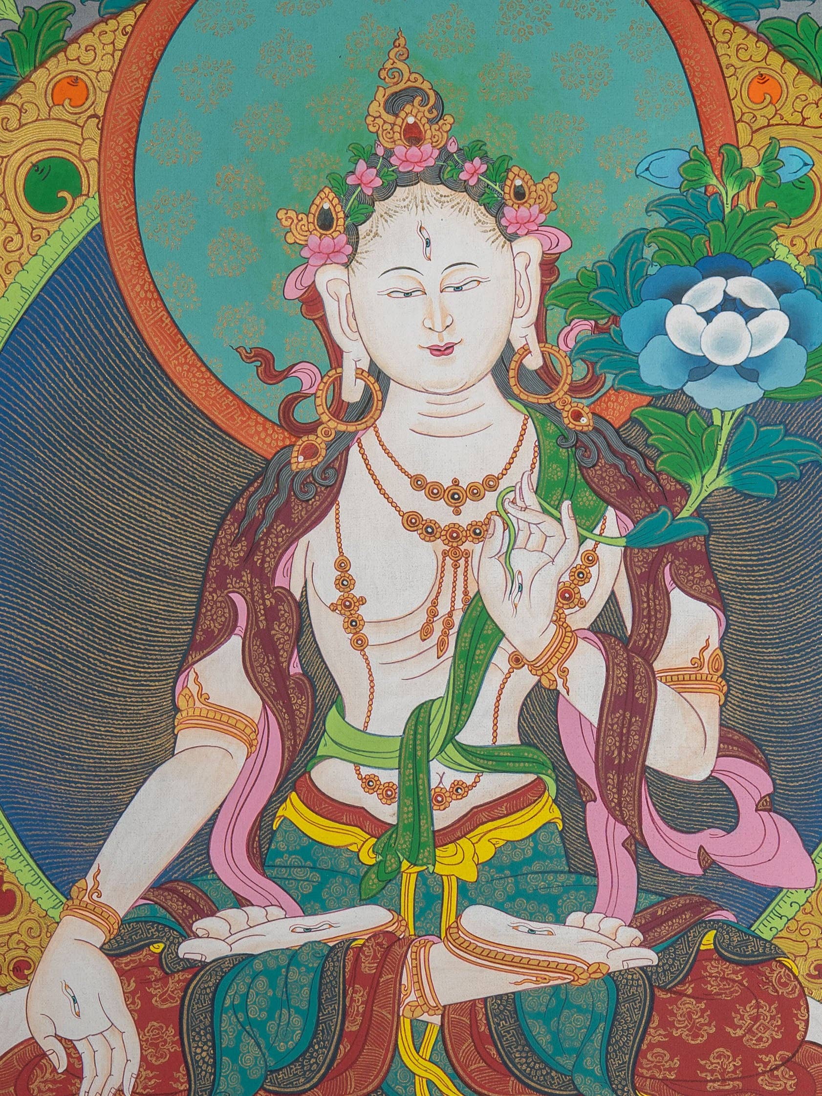 Lucky Thanka - Wholesale Tapestry/textile - White Tara – The Healing Goddess Thangka1