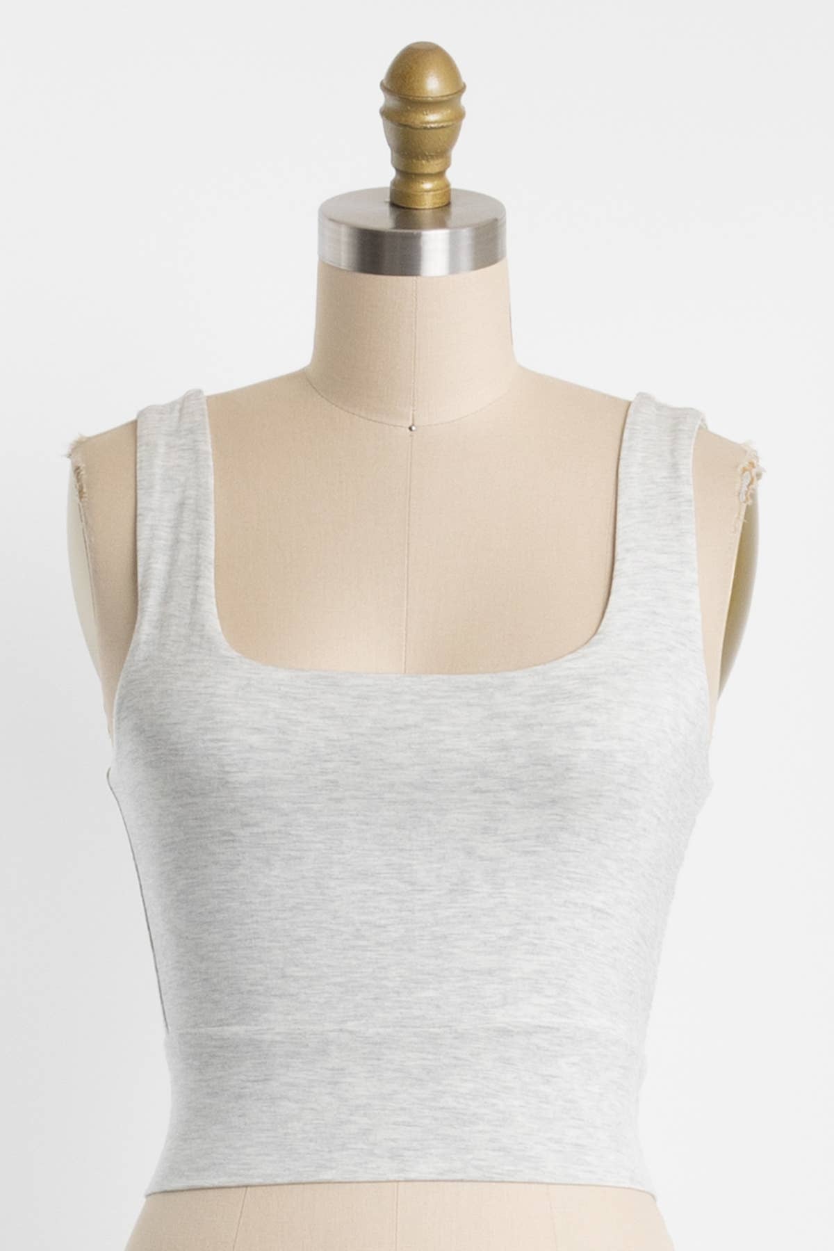 Final Touch - Wholesale Knit Top - Women's - Square Neck Fitted Crop Top - T1685956