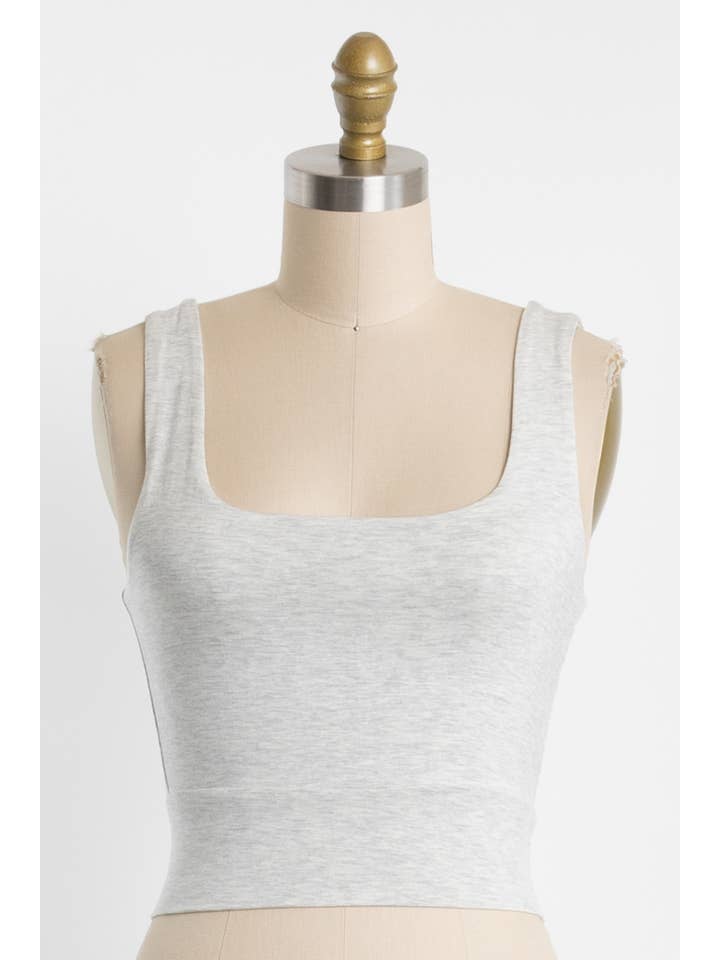 Final Touch - Wholesale Knit Top - Women's - Square Neck Fitted Crop Top - T1685956