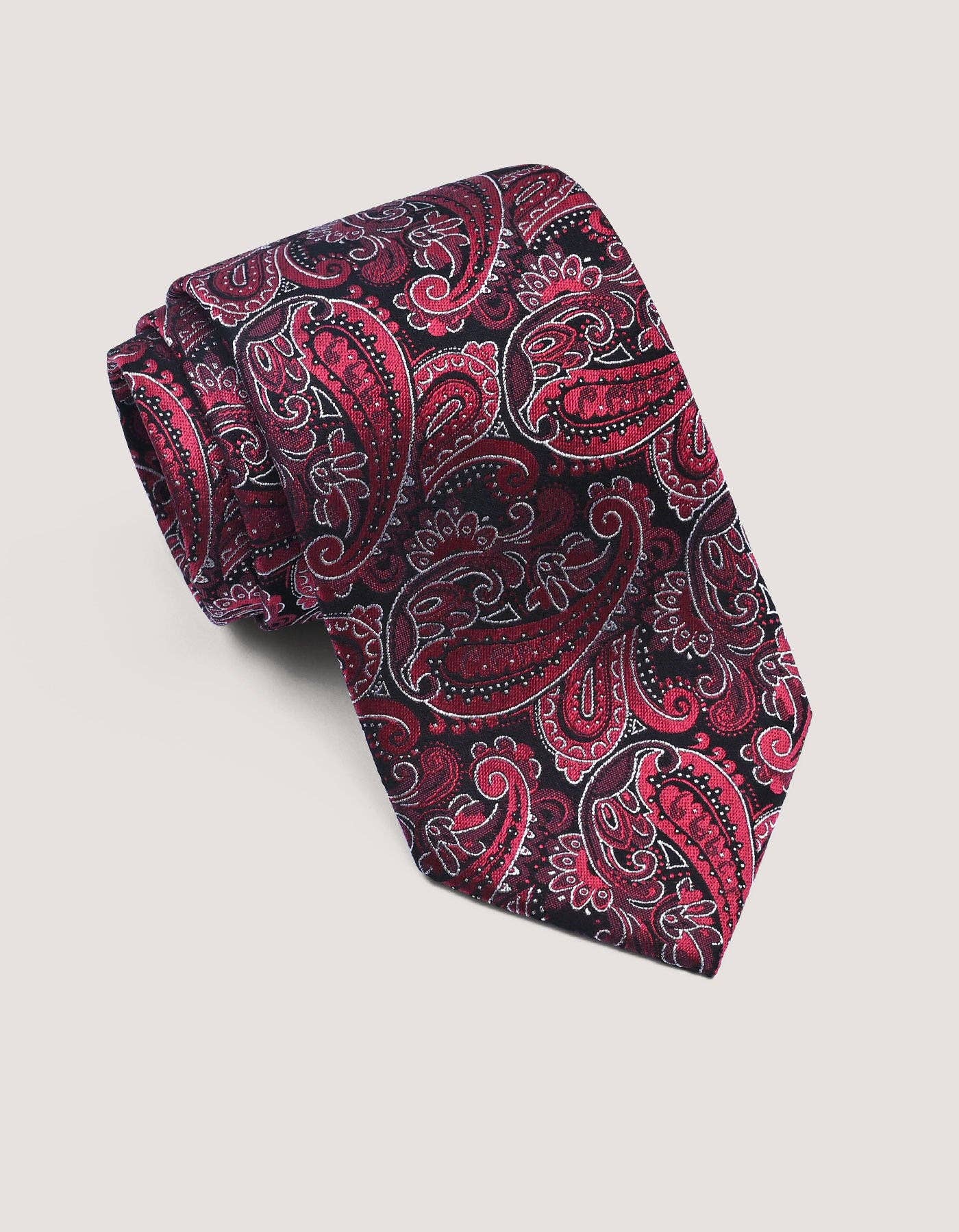 Brian Oak Limited – wholesale Necktie – Men’s – Red Paisley Silk Tie0