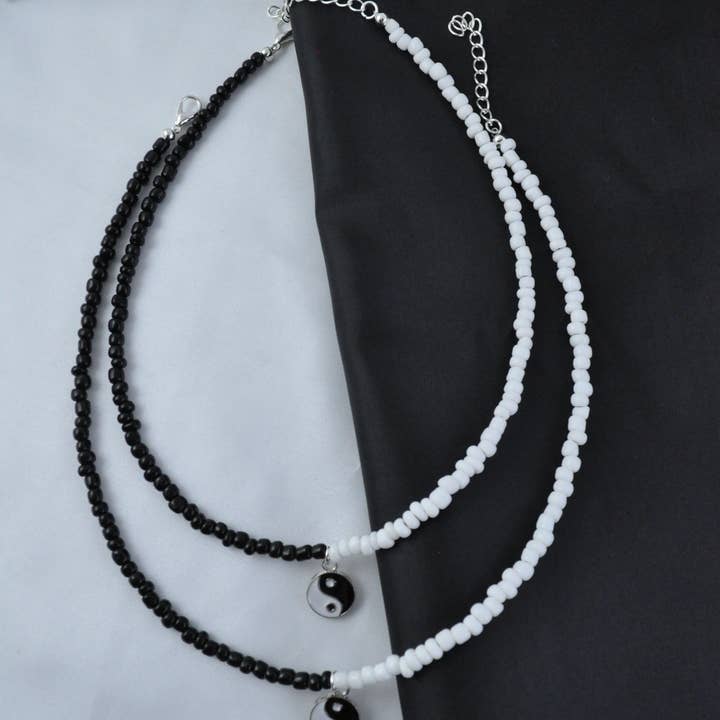 TheMellys - Vente Colliers à pendentif - Collier à breloques Yin Yang en perles | Collier Balance4