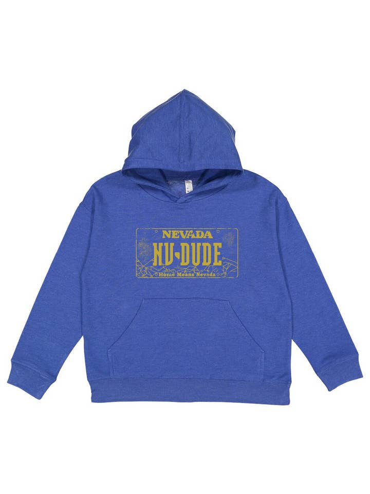 Moletom com capuz infantil Nevada License Dude por atacado de Homeplace Apparel