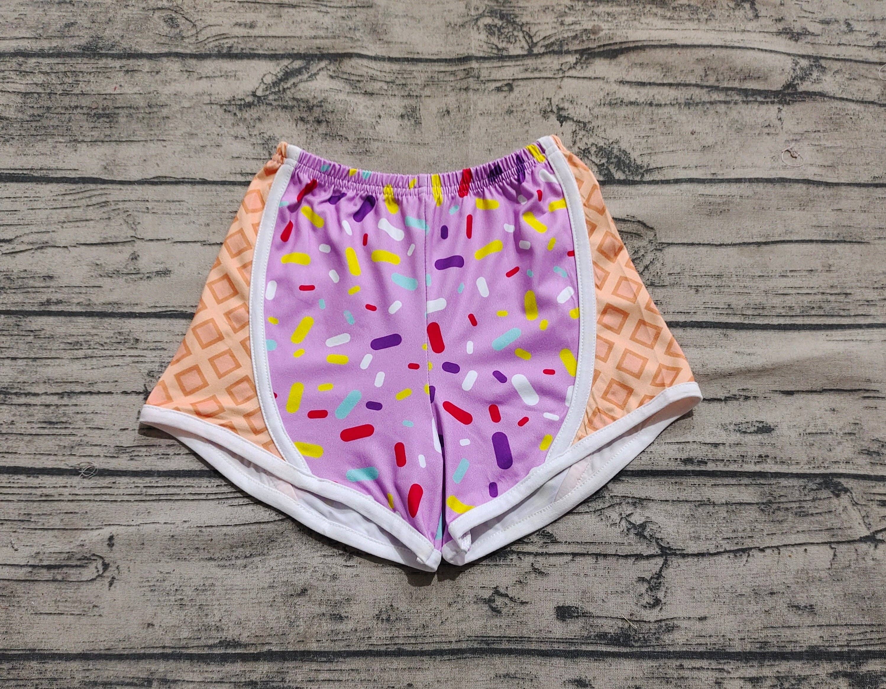 Aier Wholesale - Vente Short de sport – enfant - Shorts de yoga violets pour bébé fille avec motif de glace qui fond1