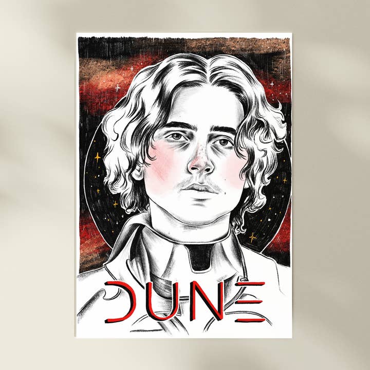 Dune - Timothee Chalamet A4 Art Print for wholesale by Spilt Milk Press
