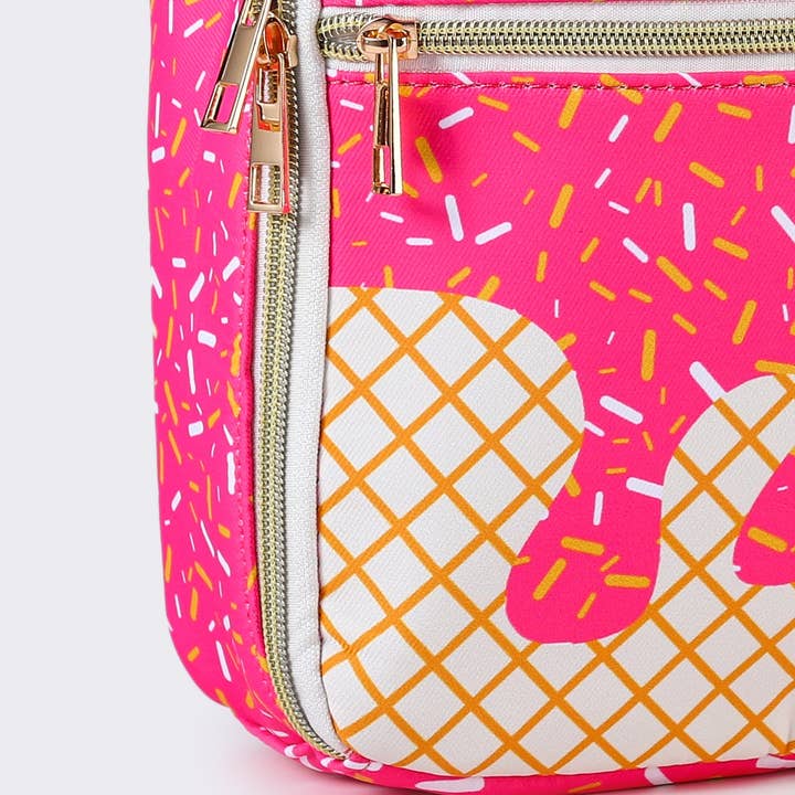 sassy kids palace - Wholesale Lunch bag/box – Kids - Pink Ice Cream Drip Canvas Lunch Boxes Bag3