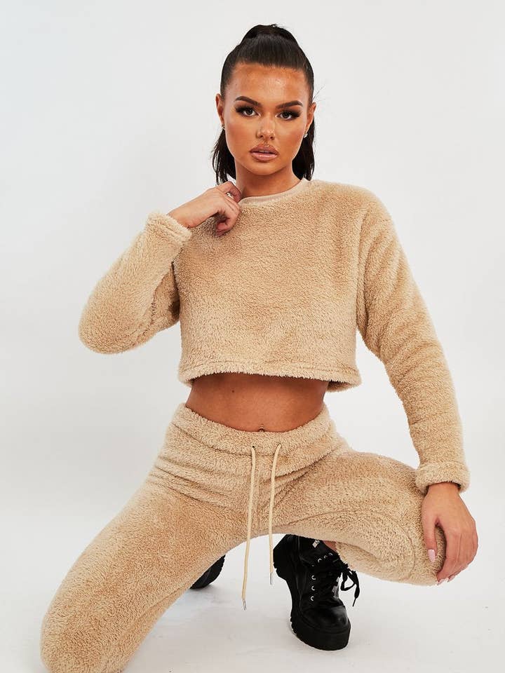 Sweat Teddy à col rond Stone - Delsie pour la vente par Rebellious Fashion