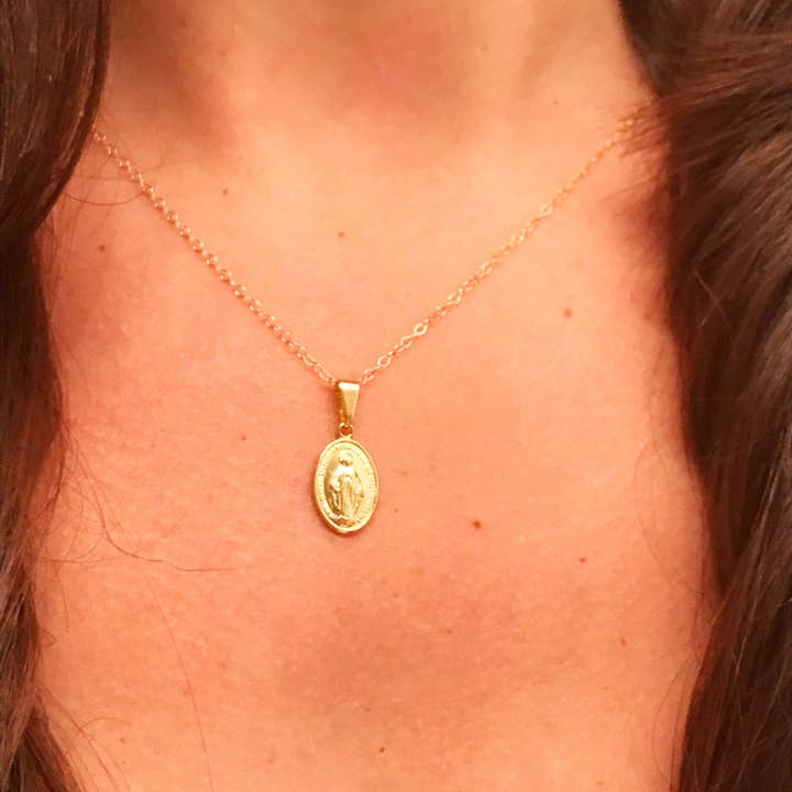 Haus of Monogram - Wholesale Pendant/Charm Necklace - Gold Filled Mini Miraculous Medal Necklace