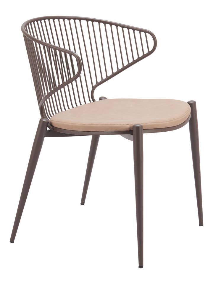 Saku drejestol til spisestue i beige og brun for engroshandel hos Zuo Modern