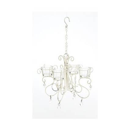 Home Kreation by KK dba Kraft Klub - Wholesale Chandelier/Hanging Light - SM WHITE VOTIVE CHANDELIER 9"Hx10"W