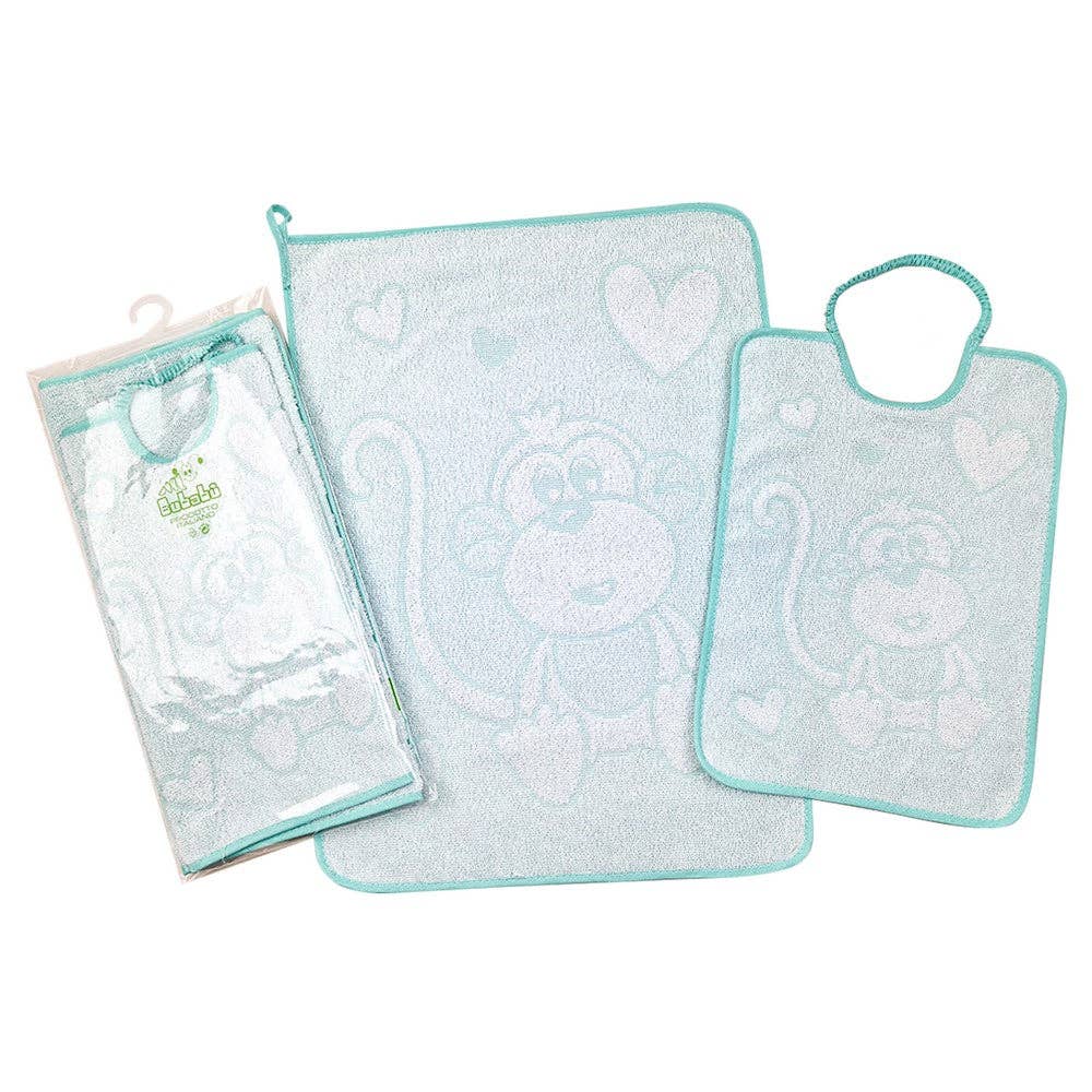 Almatex srl - Wholesale Hair Towel/Wrap - 2-piece set RALPH: Bib 36x34 cm with elastic + towel 40x50 cm2