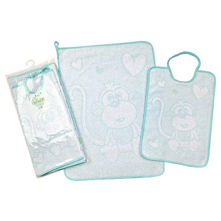 Almatex srl - Wholesale Hair Towel/Wrap - 2-piece set RALPH: Bib 36x34 cm with elastic + towel 40x50 cm2