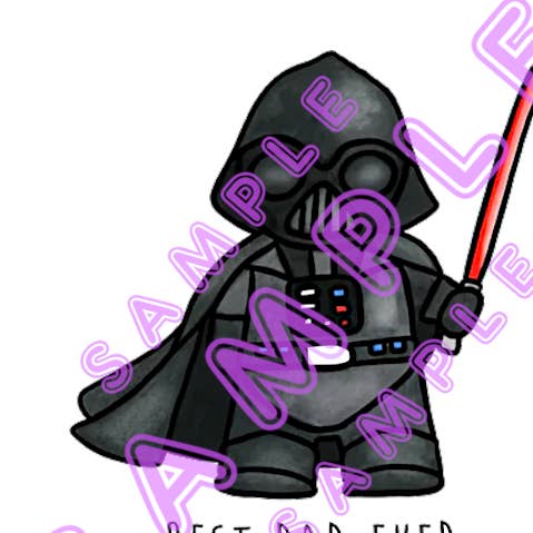 Baun Bon Star Wars Vader Miglior Papà Adesivo Carino Divertente JB224 per la vendita all'ingrosso da parte di Hilda74 Retro Designs