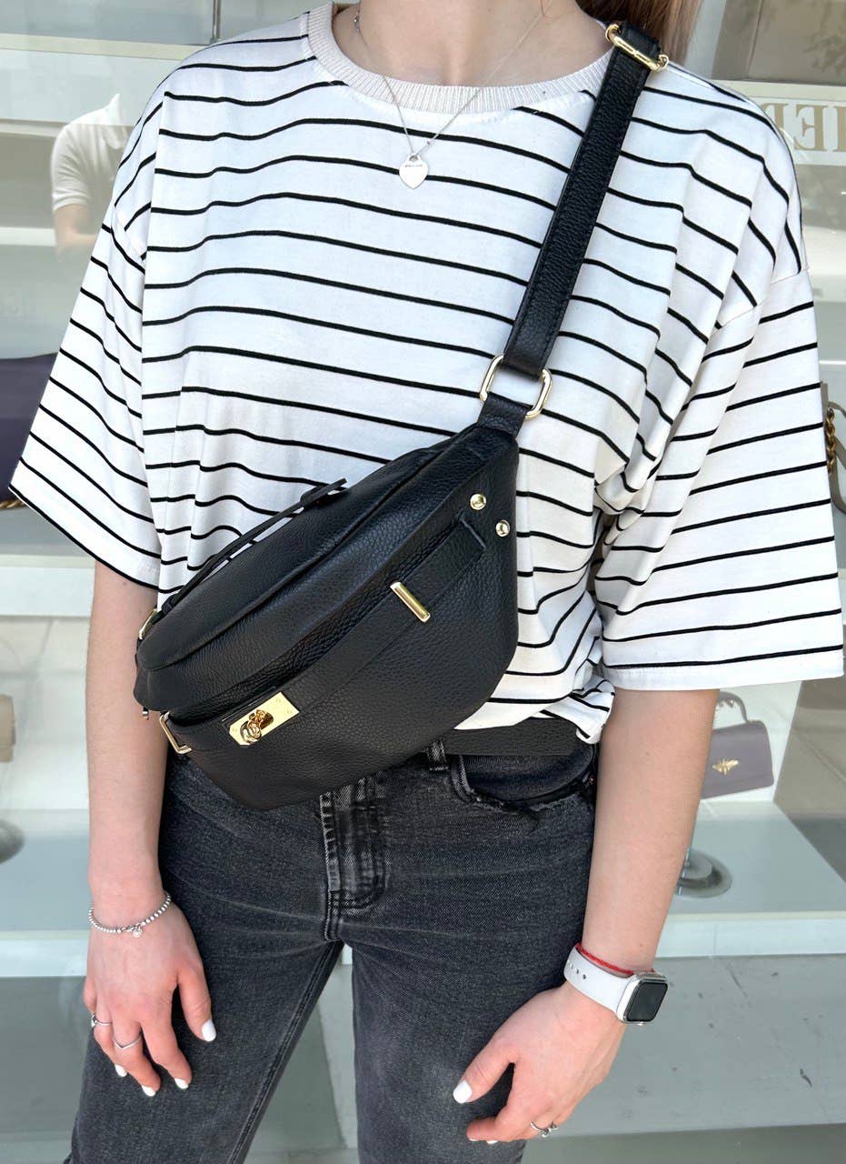 JIJOU CAPRI – wholesale Belt bag – Women’s – Italian Large Leather Sling Bag Belt Bag Waist Bag 7