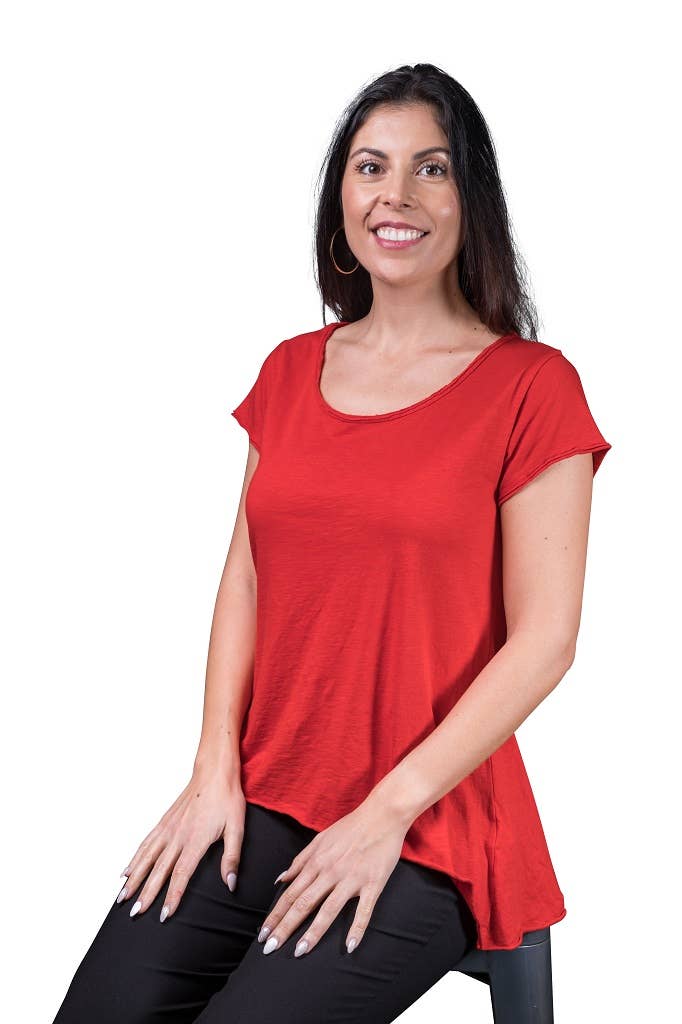 TINA Stephens Italy/Tees By Tina - Wholesale Tunic - Women's - Opal Hi Lo Crew Neck Tee (BSS126)14